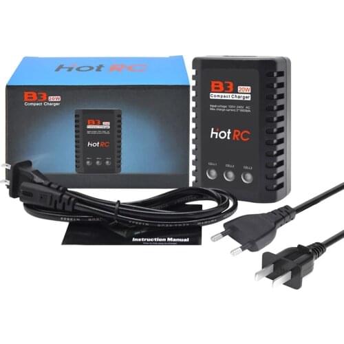 HotRc B3 20W 1.6A Compact Portable Battery Balance Charger EU US For 7.4V 11.1V RC LiPo Battery