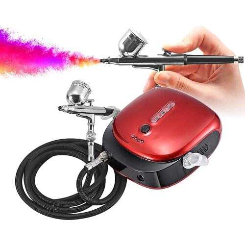 1000mAh Rechargeable Mini Airbrush Gun Set 0.3mm Nozzle 7cc Air Brush Paint Spray Gun with Air Compressor For Nail Art Make Up