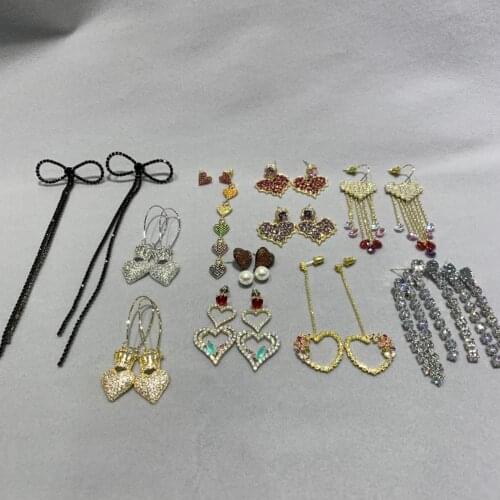 Fashion jewelry cubic zircon heart drop earring free shipping copper smart fashion women jewelry for party