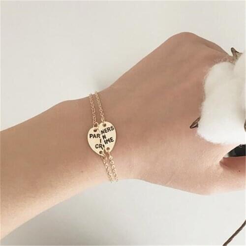Lusion Star Jewelry Best Friends Gold SLiver Color Simple Charms Bracelet For Woman Cheap bracelets & bangles Femme Accessories