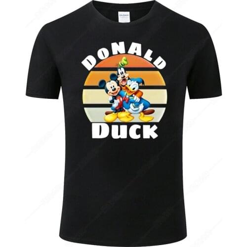 2021 New Donald Duck T Shirt Summer Cotton Short Sleeve Harajuku T-shirt Men Top Cool Print Tee J107