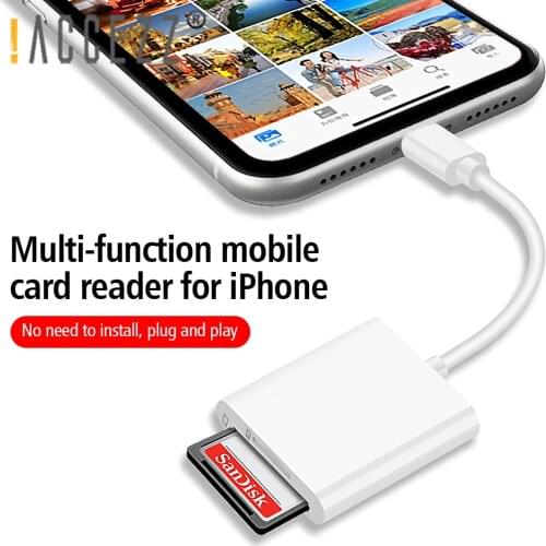 !ACCEZZ Lighting OTG Adapter For iPhone to Micro SD TF Memory Camera Card Reader USB3.0 U Disk IOS 13 for iPhone 12 11 Pro Max X
