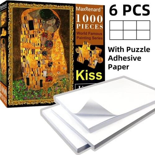 MaxRenard 1000 Pieces Puzzles The Kiss Paper Assembling Painting Difficult Jigsaw Art Puzzles Intellectual Toys Games for Adults