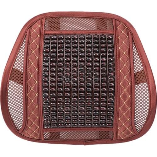 Car Lumbar Support Cushion Wood Beaded Seat Cover Summer Massage Breathable Back Cushion Backrest Lumbar Pad for Car Office Home