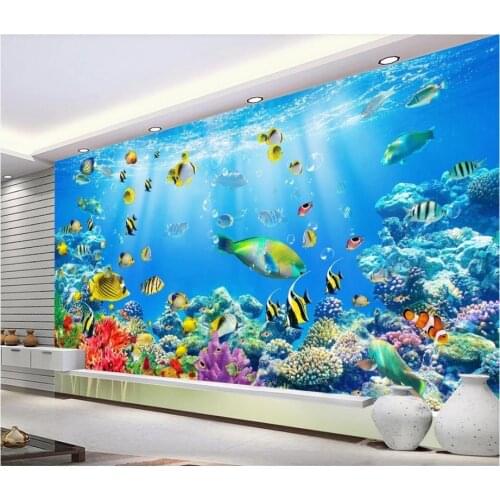 Custom photo wallpaper 3d mural wallpaper for walls 3d Mediterranean underwater world 3D living room TV background wall papers