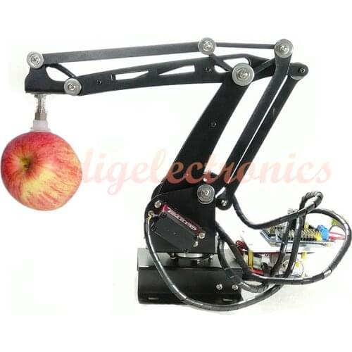 Black Metal 3 Dof Robot Arm Robotics Model Toy Manipulator With Servo Robotic Education Manipulator DIY Steam Kit for Arduino