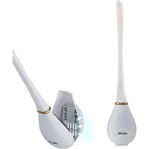 Silicone Toilet Brush Wall-mounted Automatic Cleaning Tool Wc Gap Brush Hanging Flexible Bristles Brush Bathroom Accessories