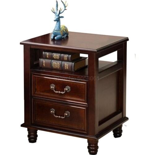 Solid wood bedside table European and American bedside cabinet bedroom storage cabinet simple pine mini cabinet