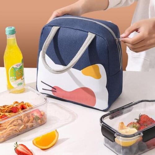 Waterproof Cartoons Lunch Bags Kid Bento Thermal Handbag Office Worker Food Pouch Picnic Fruit Drink Snack Fresh-Keeping Package
