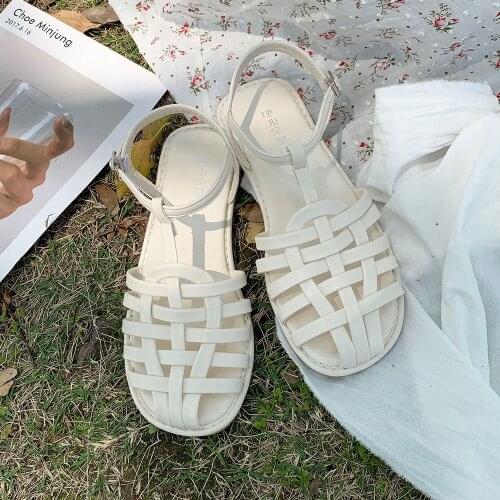 Apanzu Womens Sandals Summer 2021 Fashion popular Breathable Closed Toe Retro Shoes All-Match Comfortable Female Heels Luxury