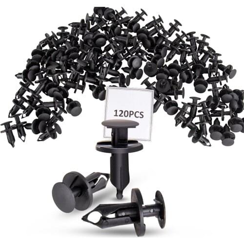 120Pcs 8mm Hole Plastic Rivets Fastener Push Clips Clip for Car Auto Fender