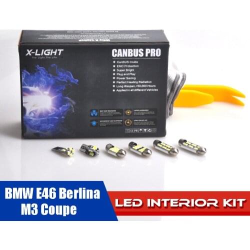 17pcs Error Free White Premium LED Dome bulbs Interior Light Kit for BMW E46 Berlina M3 Coupe WITH Installation Tools Error Free