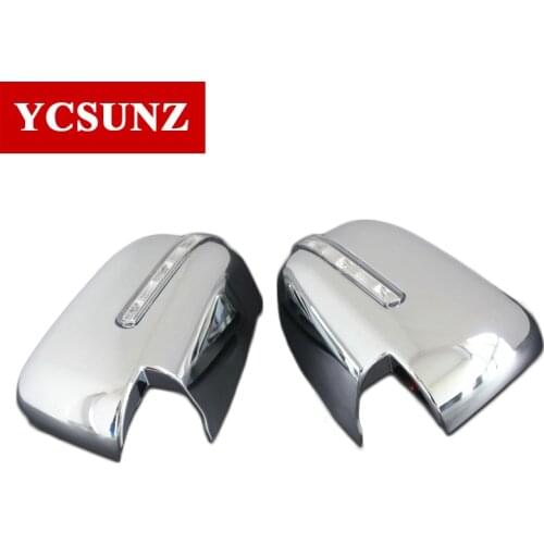 2016-2019 Chrome Mirror Cover For Mitsubishi L200 Triton Mirror Cover With LED Lights Parts For Mitsubishi Accessories Ycsunz