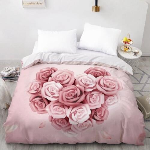 3D Duvet Cover Custom 140x200 200x200 Comforter/Quilt/Blanket case Full Queen King Bedding For Wedding Floral Microfiber
