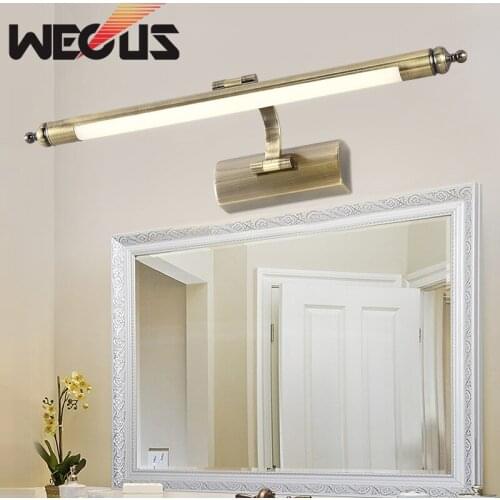 56cm american vintage bedroom makeup mirror light europe copper washroom wall lamp hotel preferred fitment lights