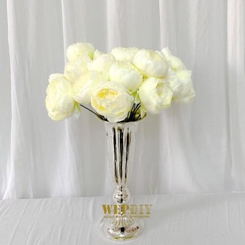 7 rose head flower arrangement pole with heart-wrapped peony Wedding flower wall guide accessories