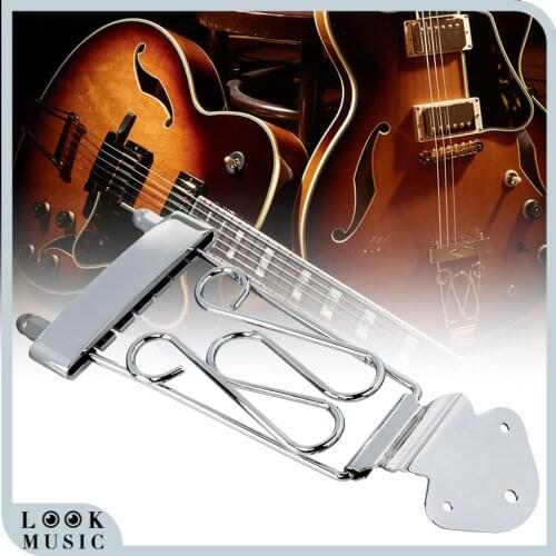 6 String Jazz Archtop Guitar Trapeze Tailpiece Wired Frame Hollow Semi Hollow Electric Guitar Parts Accessories Chrome & Golden