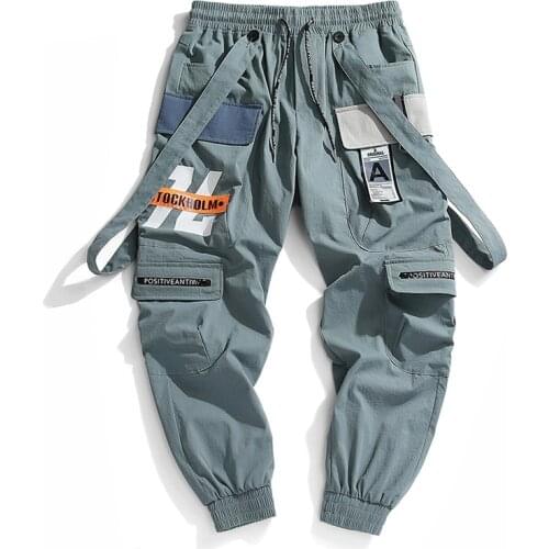2020 Men Pants Jogger Side Pockets Leisure Trousers Men Hip Hop Streetwear Harem Cargo Pants Men Pants