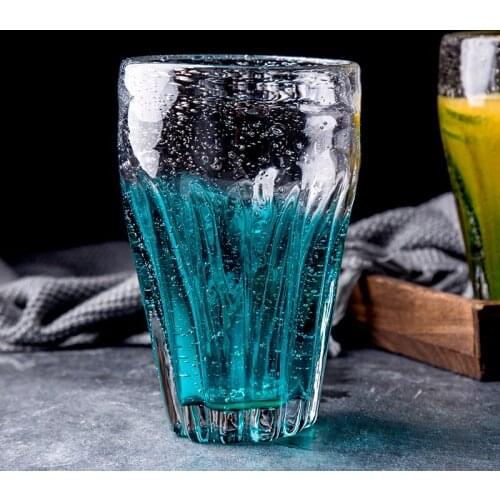 European simple large capacity water cup personality bubble glass color wine cup ice cream beer breakfast cup Party drinkware