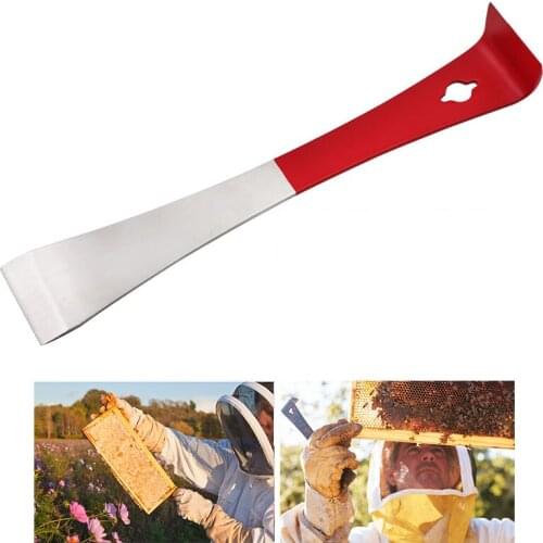 1 Pcs Beekeeping Stainless Steel Red J Shape Tools Curved Tail Bee Hive Hook ScraperMultifunctional Beekeeping Tool