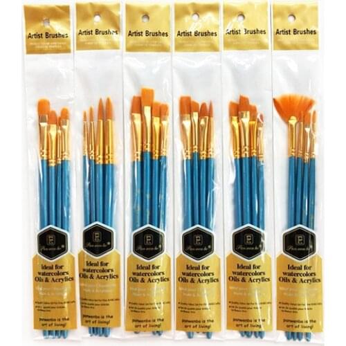 Watercolor gouache oil brush 4 sets Art painting pen nylon hair brush painting supplies student tools