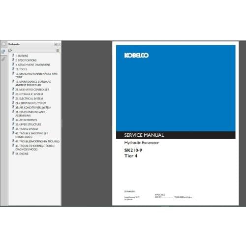 Kobelco Construction Machinery New Models Service Manuals 2019 13GB