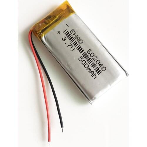 3.7V 500mAh lipo rechargeable battery polymer lithium cells for MP3 MP4 GPS DVD PSP bluetooth recorder e-book camera 602040