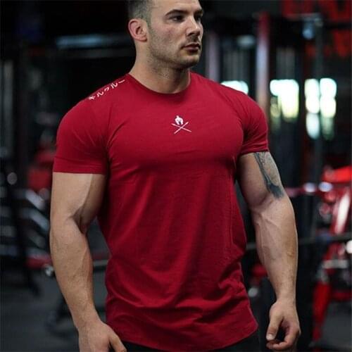 T-shirt pour hommes Men T-shirt Jogger Sporting Skinny Tee Shirt Male Gyms Fitness Bodybuilding Workout Tops Clothing 2021