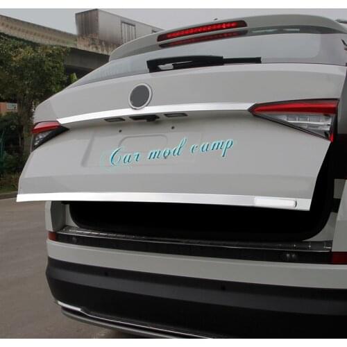 For Skoda Kodiaq 2017 2018 2019 Stainless Steel Rear Trunk Tail Gate Molding Cover Trim 2pcs Car Styling accessories