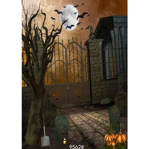Strange Photography Backdrops Dead Tree Old Iron Gate Photo Background Vinyl Cloth Customize for Photo Studio Halloween Backdrop