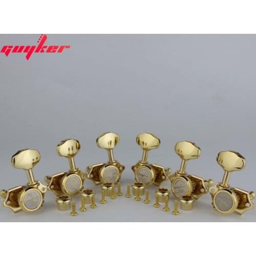 NEW Vintage 1:16 Open Gear Locking Tuner Pegs Gear Butterbean Guitar Tuners Gold