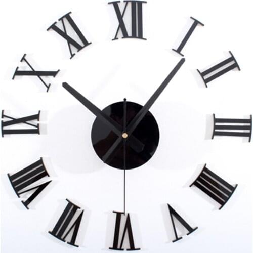 New Arrival All Roman numerals Design sticker EVA 40CM-60CM kitchen wall clock large decorative 3d diy wall clock big clock