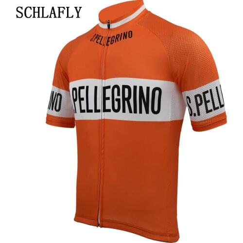Orange retro cycling jersey short sleeve full-zipper summer bike wear jersey road jersey clothing bicycle clothes schlafly