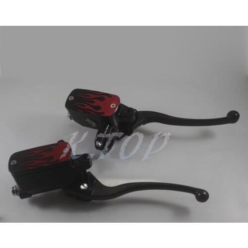 7/8" Flame Control Reservoir Brake Clutch Levers For Motorcycle Chopper Cruiser Touring Harley Suzuki yanaha honda kawasaki