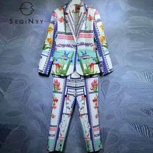 Женские брючные костюмы с пиджаком SEQINYY China At AliExpress