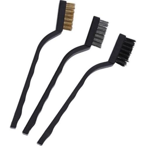 3pcs Mini Rust Removal Industrial Wire Cleaning Brush Scratch Stainless Masonry Bristle Nylon Cleaning Polishing Metal Brush
