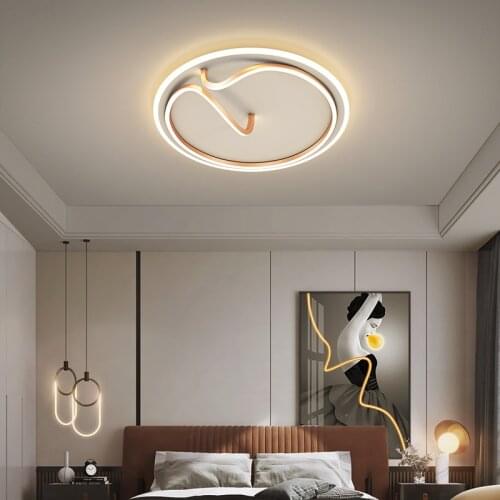 Modern Led Ceiling Light Fixtures Bedroom Round Living Lamp With Remote Control Study Office Decoration Black Lighting