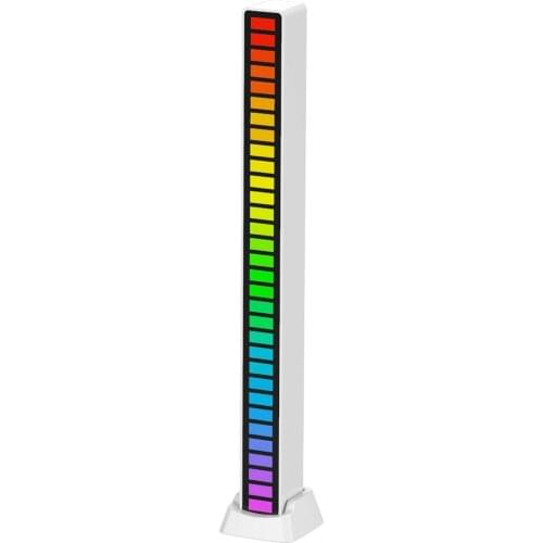 D08-RGB Smart LED Light Bars Car Sound Control Rhythm Light RGB Voice-Activated Music Atmosphere Light Tube with 32 LED 18 Color