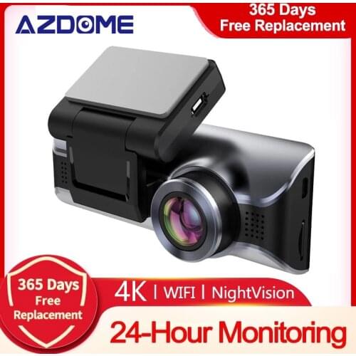 AZDOME Dash Cam 4K Wi-Fi Car DVR Vehicle Camera 3840×2160P UHD Screen Night Vision 24H Parking Monitor Traveling Data Recorder