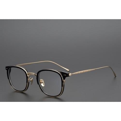 Vintage Pure Titanium Eyeglasses Frames Women Full Rim Optical Eyewear Goggle Retro Prescription Myopia Glasses Men Spectacle