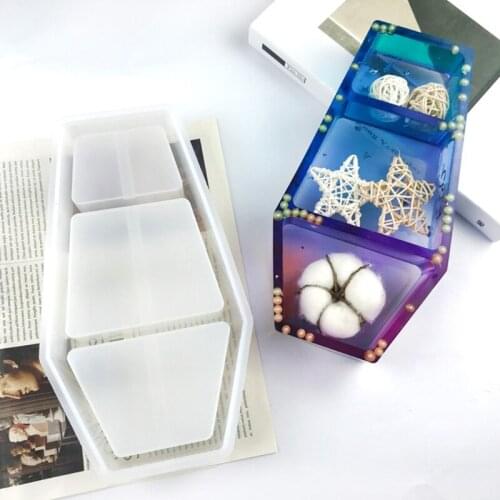 Coffin Storage Box Epoxy Resin Mold Organizer Rack Silicone Mould DIY Craft Display Stand Shelf Tray Jewelry Holder Mold