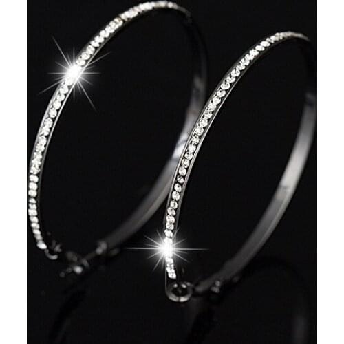 YFJEWE 2018 New Fashion Elegant 5.5cm Diameter Crystal Beaded Hoop Earrings For Women Party Earrings Jewelry For Women E080
