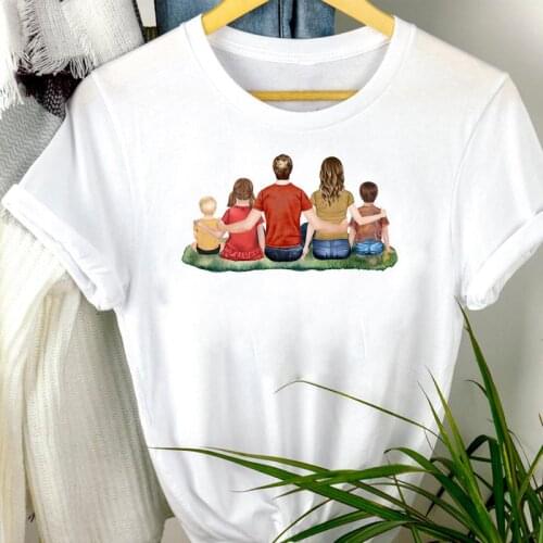 Women Clothes Happy Sweet Family Mama Mom Mother 90s Cartoon Print Mujer Camisetas Tshirt Female Tee Top Graphic T-shirt