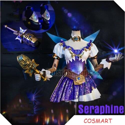 Game LOL KDA Seraphine Idol SJ Suit Gorgeous Dress Cosplay Costume Halloween Party Outfit For Girls Women New 2020