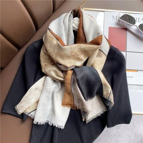 Spring Autumn Thin Fashion Color Matching Cotton Scarf Women Long Sunscreen Shawl Beach Towel 180*90cm