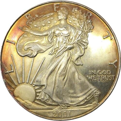 United States 1 Dollar American Silver Eagle Bullion Coin 2001 2001 w Plated Silver Commemorative Coin Copy coin