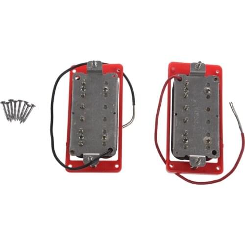 1 Set Of 2Pcs Red & Black Humbucker Double Coil Pickups Neck Bridge for Lp Electric Guitar Pickups