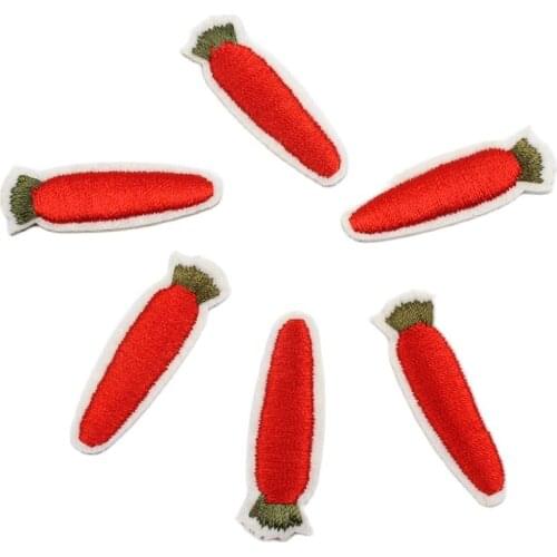 10pcs/lot embroidered carrot patches iron on Cartoon patch for Kids Clothes Bag Shoes Jean wholesale stripe fabric appliques