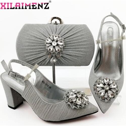 2020 New Design Nigerian Retro Shoes And Bag To Match Set African Women Shoes Comfortable Heels Party Shoes And Bag Set