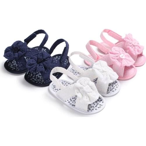 2021 summer 0-1 year old female newborn baby shoes soft-soled flowers baby non-slip first walker wispy breathable sandals